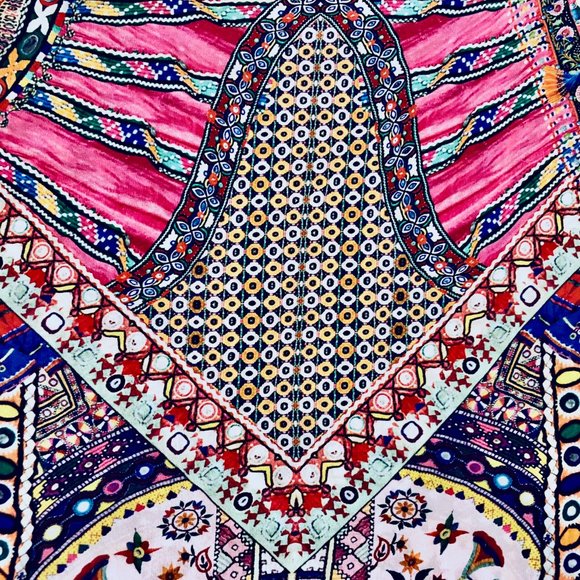 Camilla Crystal Embellished Silk Kalbelia Kaftan - Picture 7 of 8